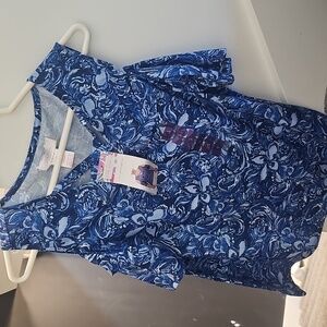 Blue Floral Women's Top